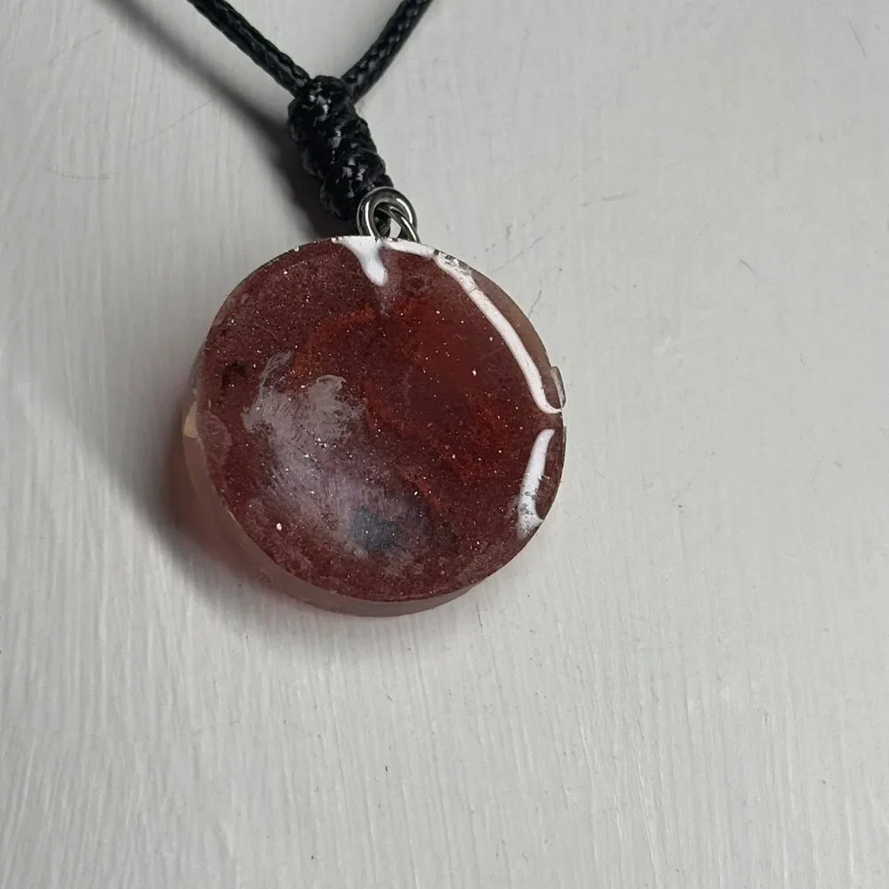 Faded Red Knight - Handmade Resin Chess Necklace - Picture 2 of 6